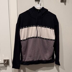Nike Colorblock Half-Zip Hoodie Sweater - Black, White & Gray